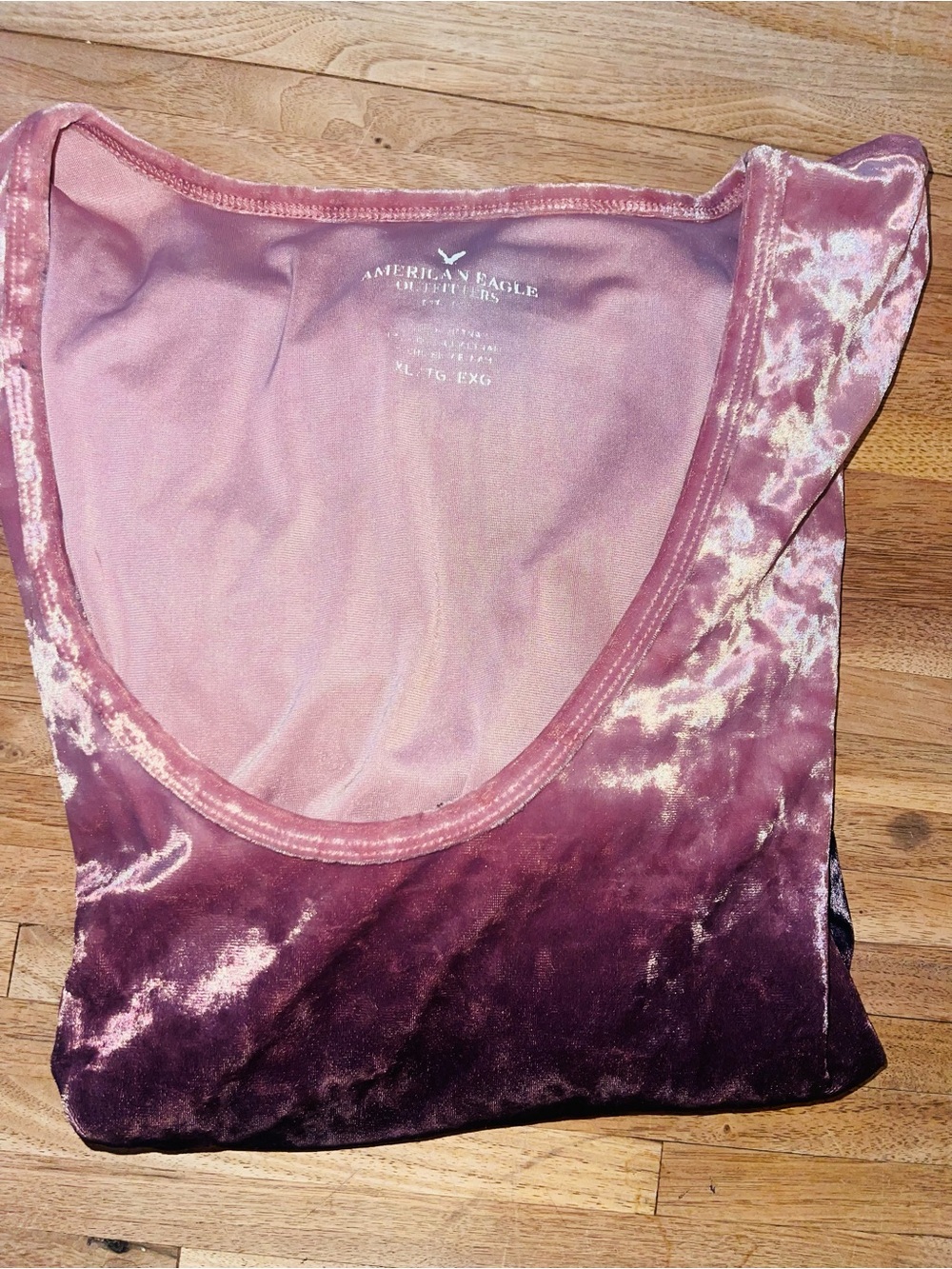 American Eagle Outfitters Pink Velvet Top | Soft Stretch | Cap Sleeve | XL